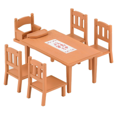 Купить Обеденный стол с пятью стульями Sylvanian Families ДЕФЕКТ УПАКОВКИ, 2933BRU по цене 650 руб. от производителя Epoch, Бренд: Sylvanian Families