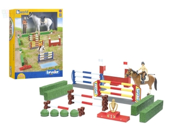 Купить игрушки Большой набор Bruder для скачек с фигурой всадницы и лошадью, 62-530 по цене 3 550 руб. от производителя Bruder, Бренд: Bruder