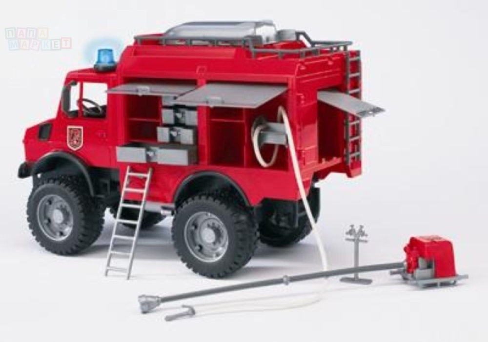 Купить игрушки Пожарная машина с модулем со световыми и звуковыми эффектами, 02-480 по цене 1 356.30 руб. от производителя BRUDER, Бренд: BRUDER