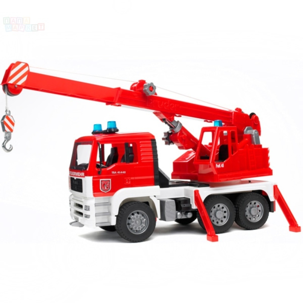 Купить игрушки Пожарная машина автокран MAN с модулем со световыми и звуковыми эффектами, 02-770 по цене 2 210 руб. от производителя BRUDER, Бренд: BRUDER
